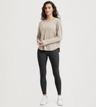Women's Hollow-Back Long Sleeve Shirt with Thumb Holes, Yoga & Lounge Top - ododos