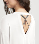 Women's Hollow-Back Long Sleeve Shirt with Thumb Holes, Yoga & Lounge Top - ododos