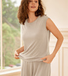 Modal Soft Crew Neck Yoga Summer Flowy Workout Sleeveless Shirts - ododos