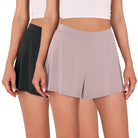 2 Pack Modal Soft Lounge Shorts Black+Lavender - ododos