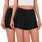 2 Pack Modal Soft Lounge Shorts Black+Black - ododos