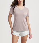 ODODOS Short Sleeve Pocket Tee Dusty Pink - ododos