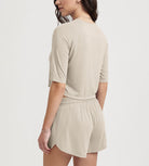 Women's Relaxed Fit Cropped T-Shirt Short Sleeve Crew Neck - ododos