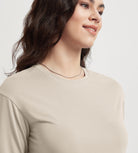 Women's Relaxed Fit Cropped T-Shirt Short Sleeve Crew Neck - ododos
