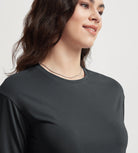Women's Relaxed Fit Cropped T-Shirt Short Sleeve Crew Neck - ododos