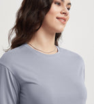 Women's Relaxed Fit Cropped T-Shirt Short Sleeve Crew Neck - ododos