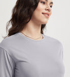 Women's Relaxed Fit Cropped T-Shirt Short Sleeve Crew Neck - ododos
