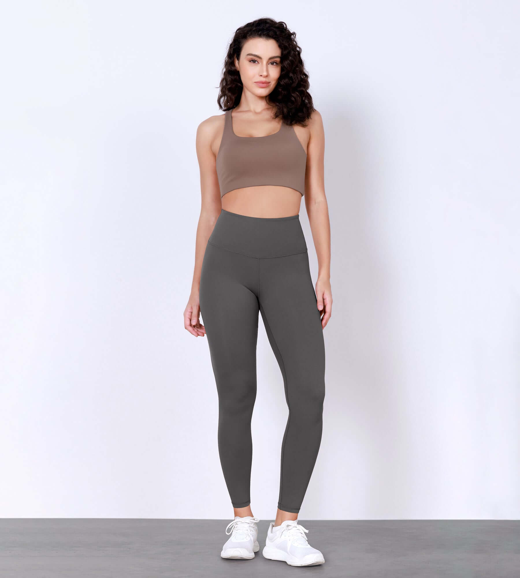 25" Body-Hugging Workout Leggings with Back Pocket Charcoal - ododos