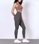 25" Body-Hugging Workout Leggings with Back Pocket Charcoal - ododos