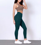 25" Body-Hugging Workout Leggings with Back Pocket Forest Teal - ododos