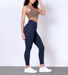 25" Body-Hugging Workout Leggings with Back Pocket Navy - ododos