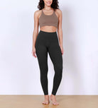 28" Odlex Body-Hugging Workout Leggings with Back Pocket Black - ododos