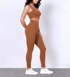 28" Odlex Body-Hugging Workout Leggings with Back Pocket Caramel - ododos
