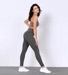 28" Odlex Body-Hugging Workout Leggings with Back Pocket Charcoal - ododos