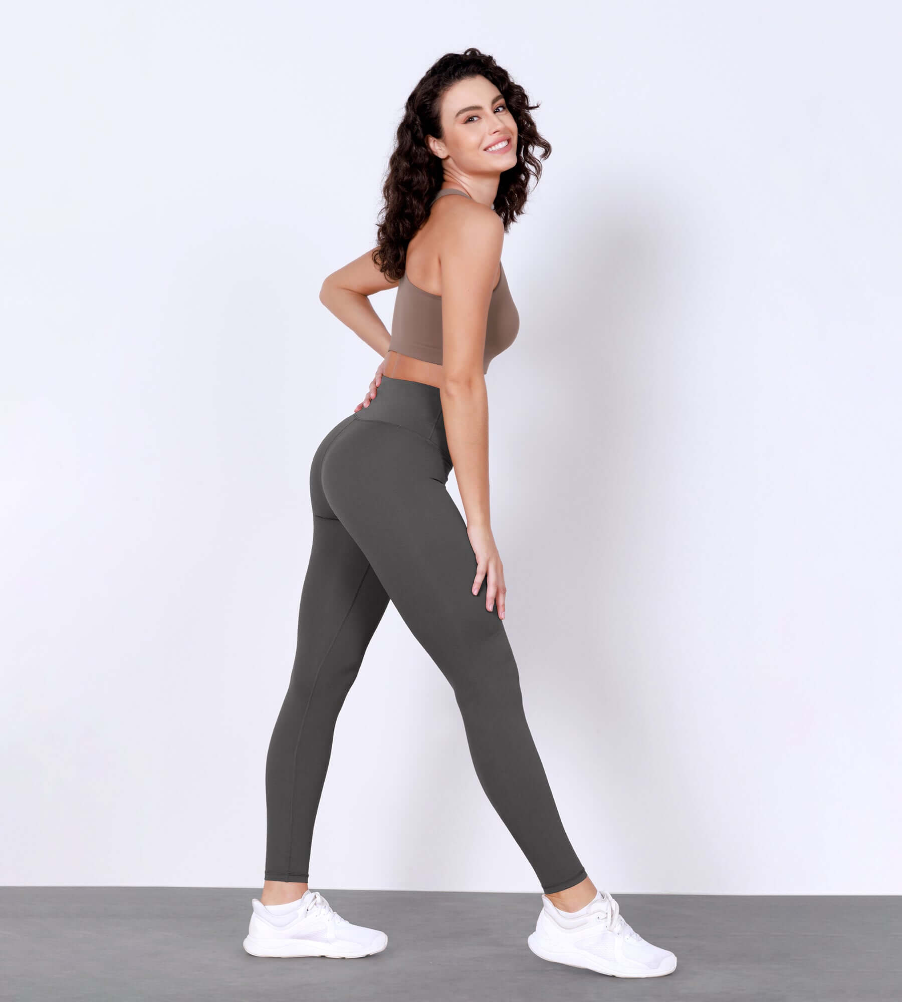 28" Odlex Body-Hugging Workout Leggings with Back Pocket Charcoal - ododos