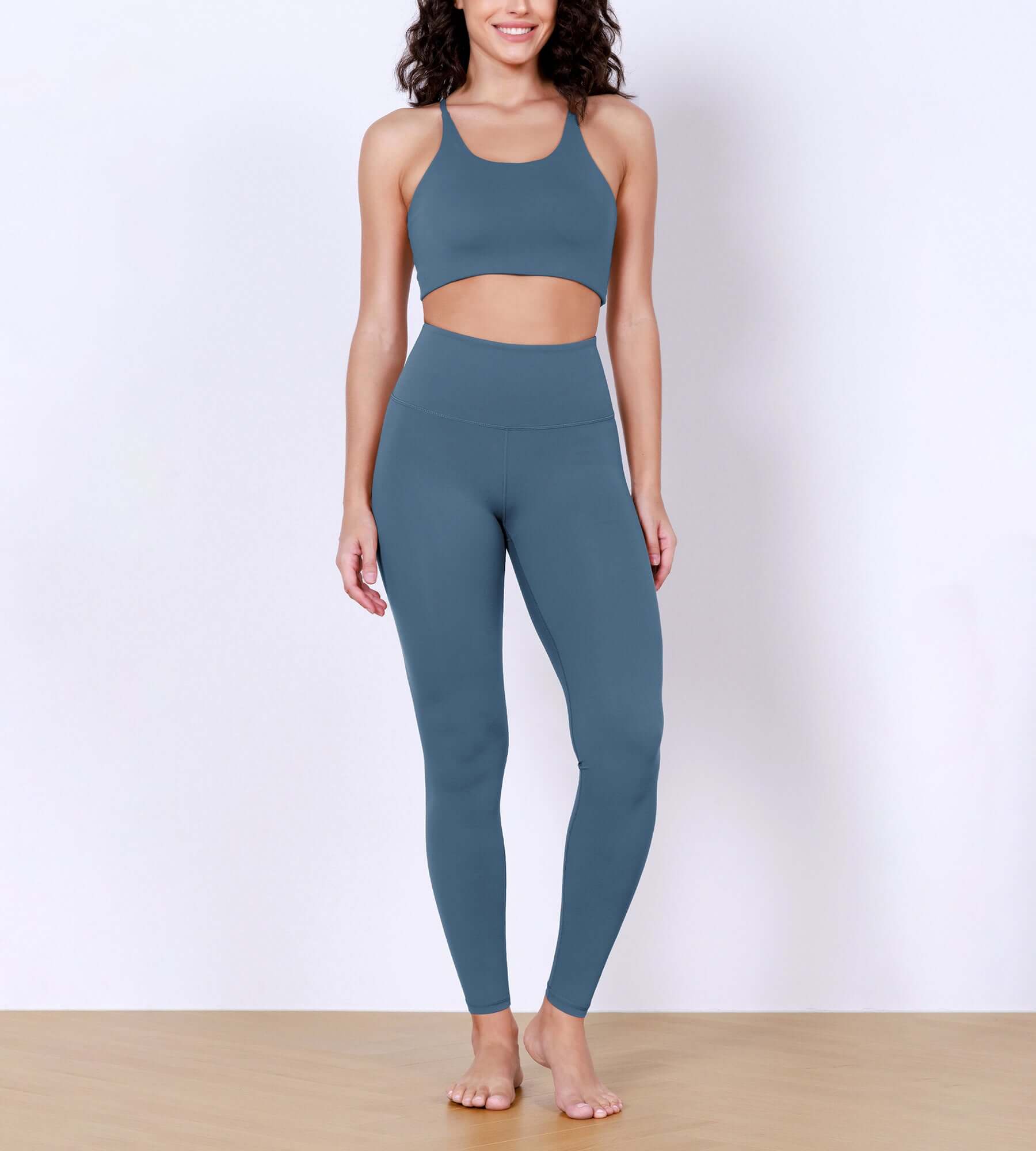 28" Odlex Body-Hugging Workout Leggings with Back Pocket Ink Blue - ododos