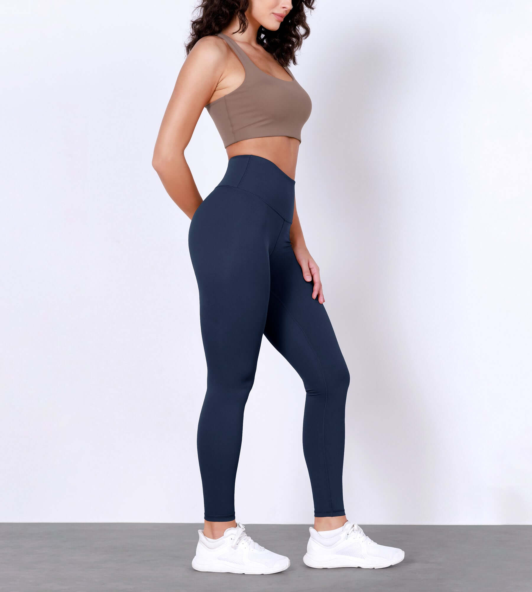 28" Body-Hugging Workout Leggings with Back Pocket Navy - ododos