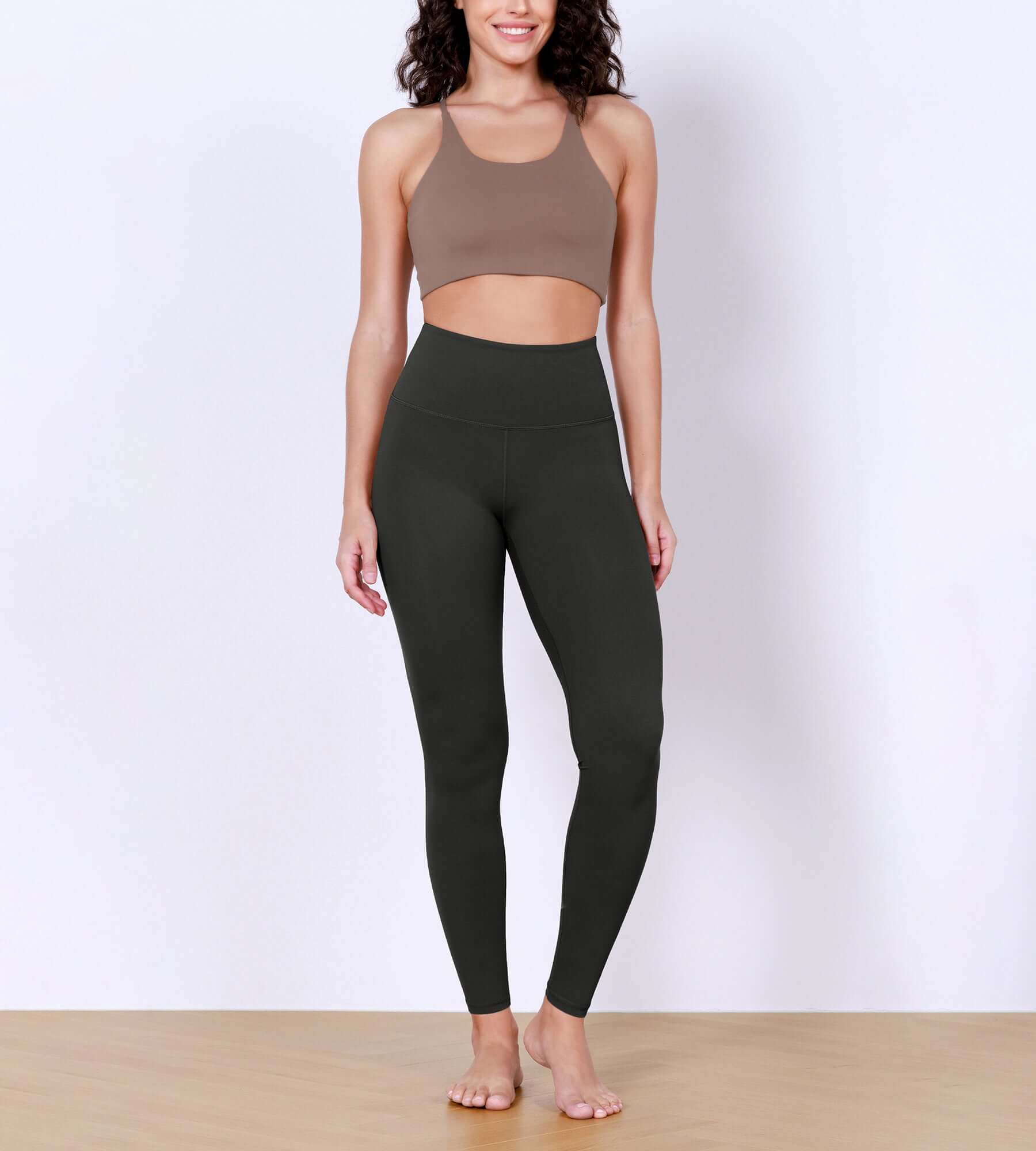 28" Odlex Body-Hugging Workout Leggings with Back Pocket Onyx Black - ododos
