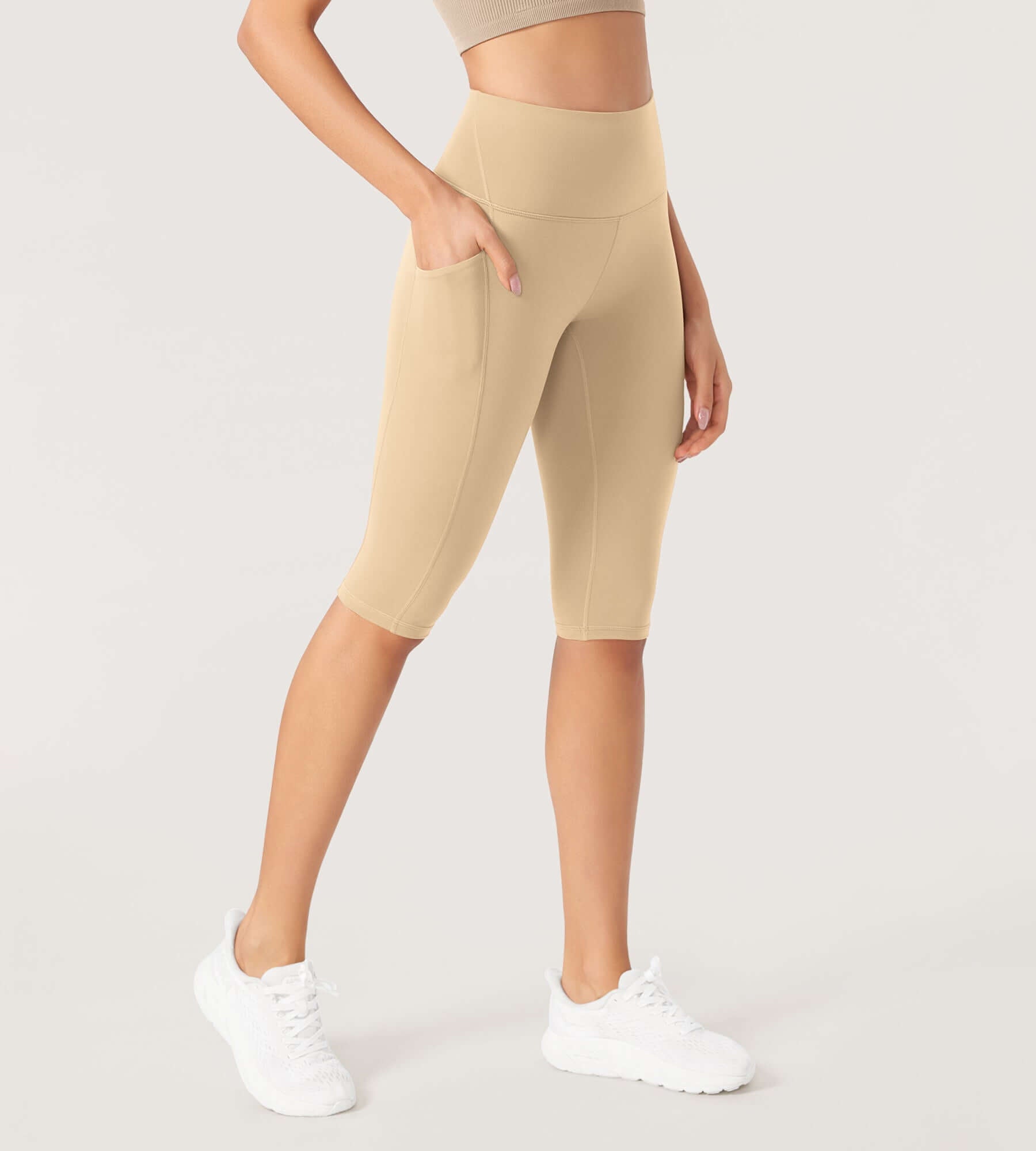 ODLEX 2-Pack 14" High Waist Workout Capris with Pockets - ododos