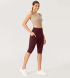 ODLEX 2-Pack 14" High Waist Workout Capris with Pockets - ododos