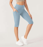ODLEX 2-Pack 14" High Waist Workout Capris with Pockets - ododos
