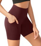 ODLEX 6" Inseam High Waist Workout Athletic Biker Shorts with Pockets - ododos