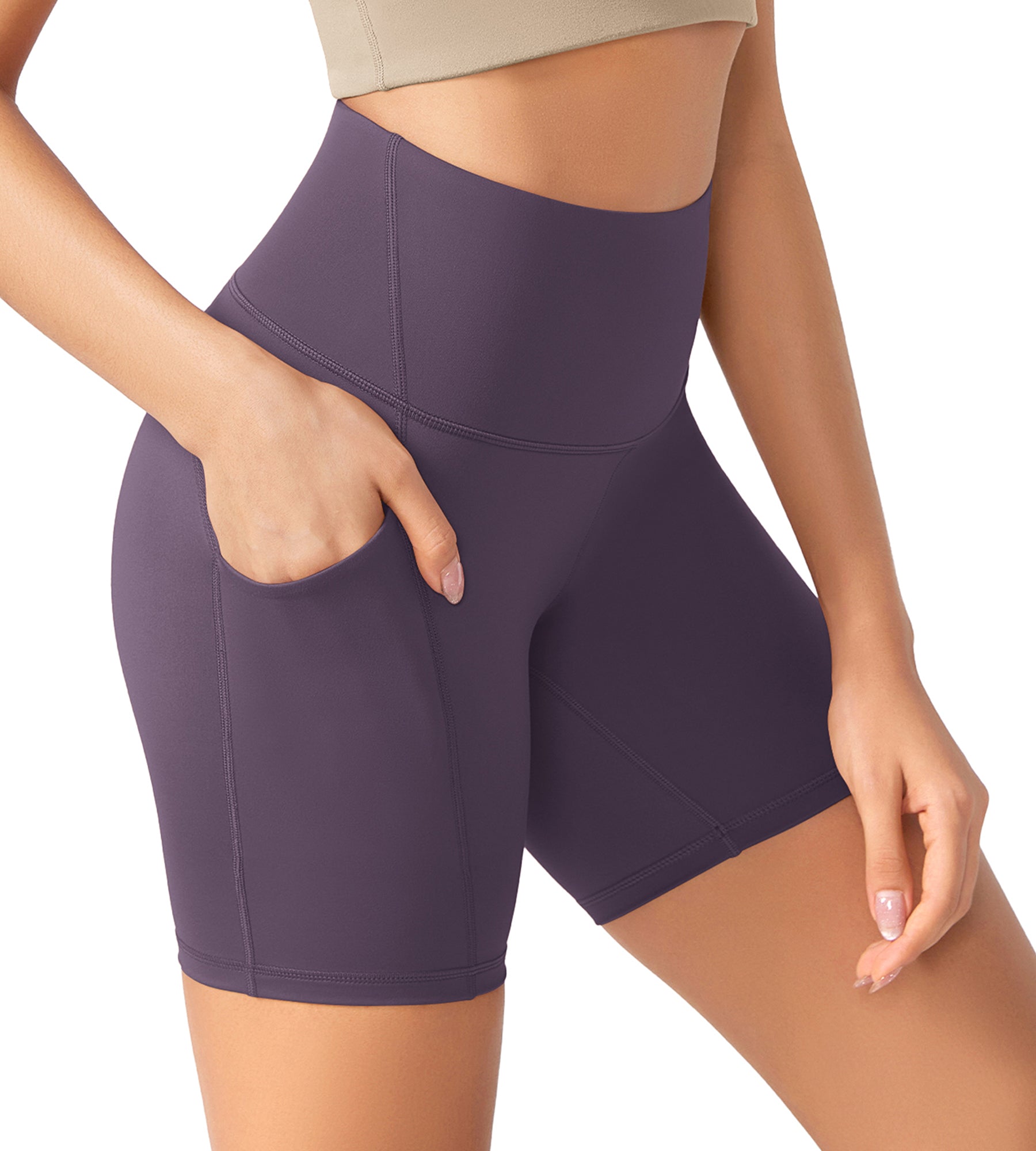 ODLEX 6" Inseam High Waist Workout Athletic Biker Shorts with Pockets - ododos