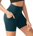 ODLEX 6" Inseam High Waist Workout Athletic Biker Shorts with Pockets - ododos