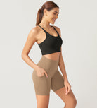 ODLEX 6" Inseam High Waist Workout Athletic Biker Shorts with Pockets - ododos
