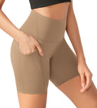 ODLEX 6" Inseam High Waist Workout Athletic Biker Shorts with Pockets - ododos