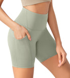 ODLEX 6" Inseam High Waist Workout Athletic Biker Shorts with Pockets - ododos