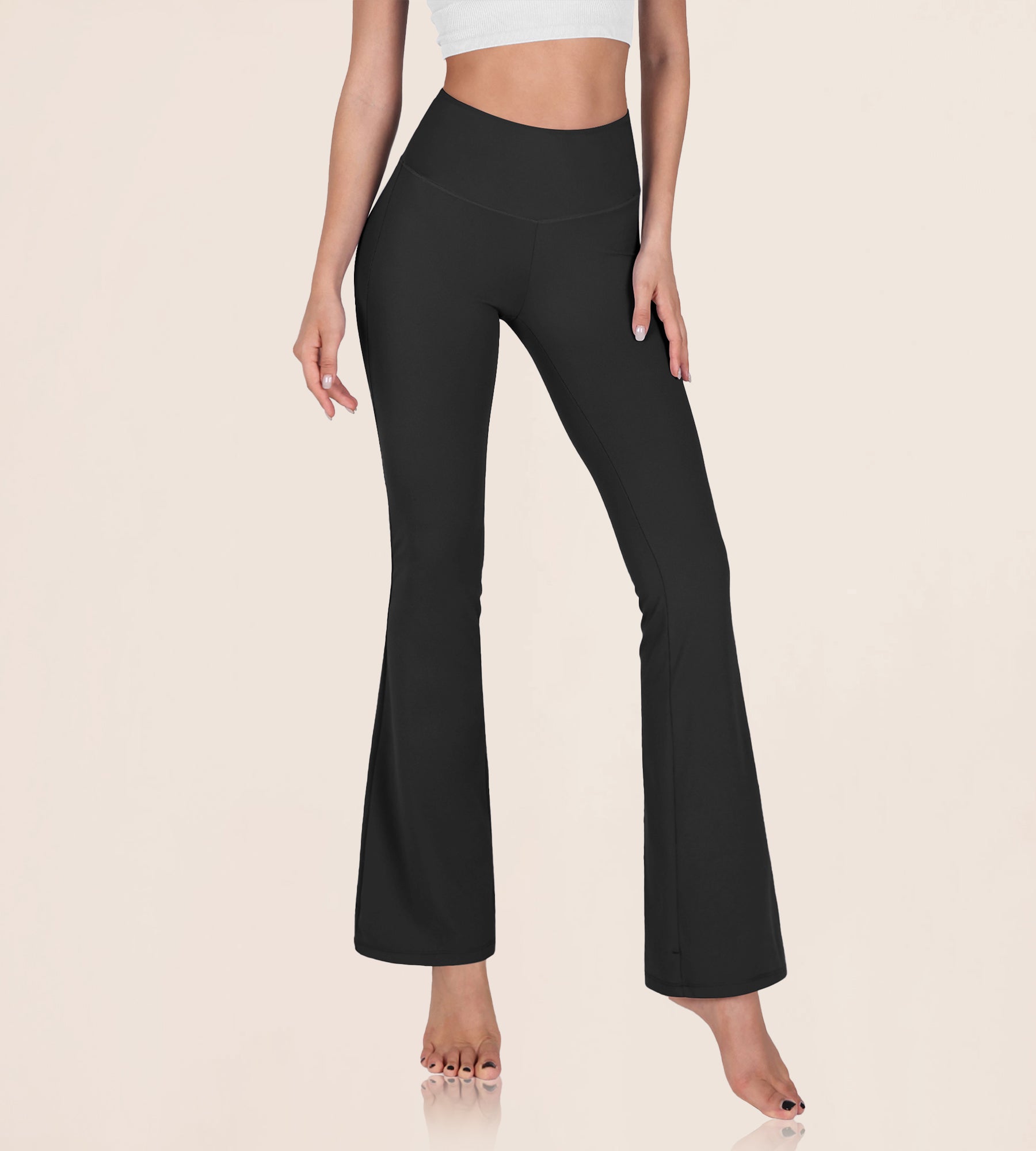 31" Tummy Control Workout Yoga Pants Black - ododos
