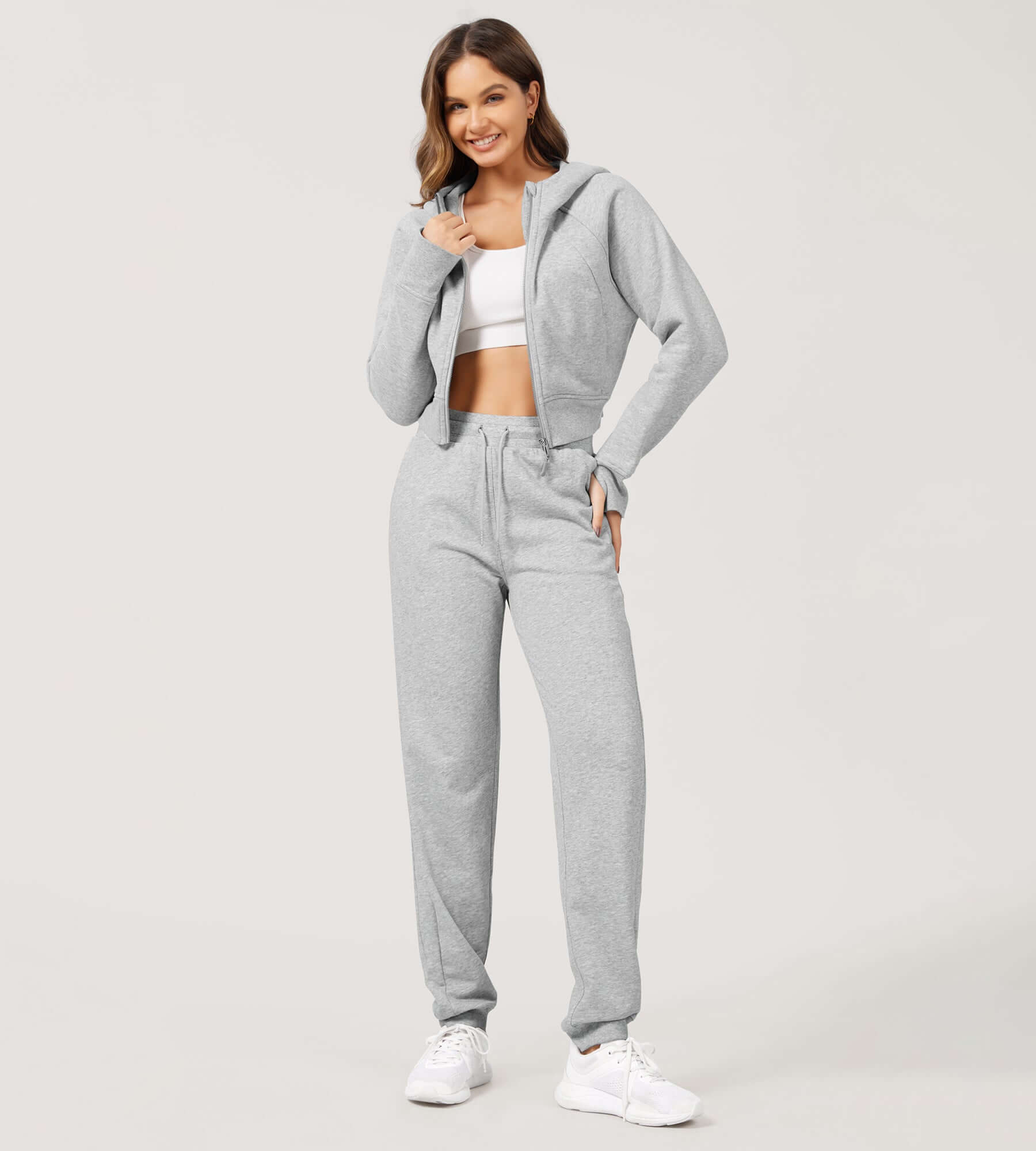 Cotton French Terry Drawstring Casual Sweatpants - ododos