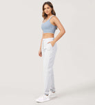 Cotton French Terry Drawstring Casual Sweatpants - ododos