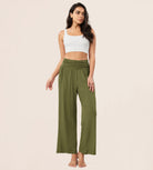 26" Wide Leg Palazzo Loose Comfy Lounge Pants with Pockets - ododos