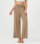 26" Wide Leg Palazzo Loose Comfy Lounge Pants with Pockets Peanut - ododos
