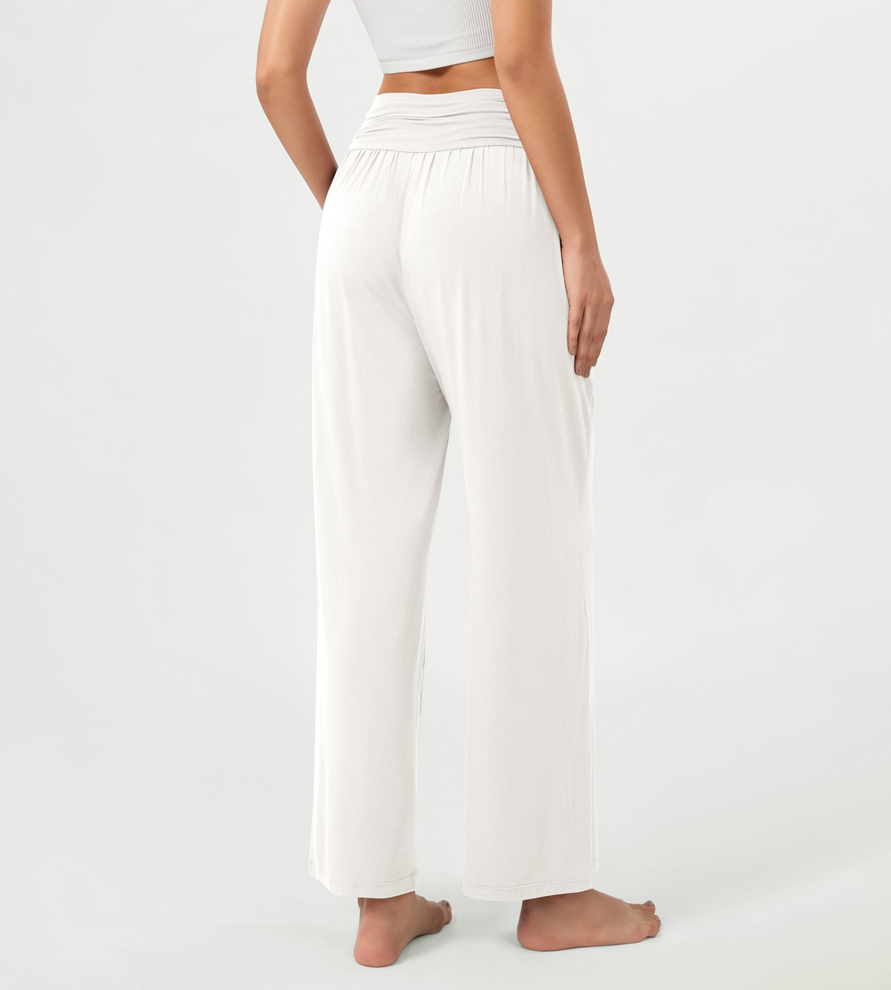 26" Wide Leg Palazzo Loose Comfy Lounge Pants with Pockets - ododos