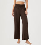 26" Women's Wide Leg Palazzo Lounge Pants Chocolate - ododos