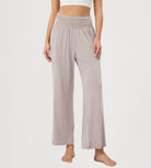 26" Women's Wide Leg Palazzo Lounge Pants Light Beige - ododos