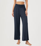 26" Women's Wide Leg Palazzo Lounge Pants Midnight - ododos
