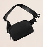 Unisex Mini Belt Bag with Adjustable Strap Black 8" x 2" x 5.5" - ododos