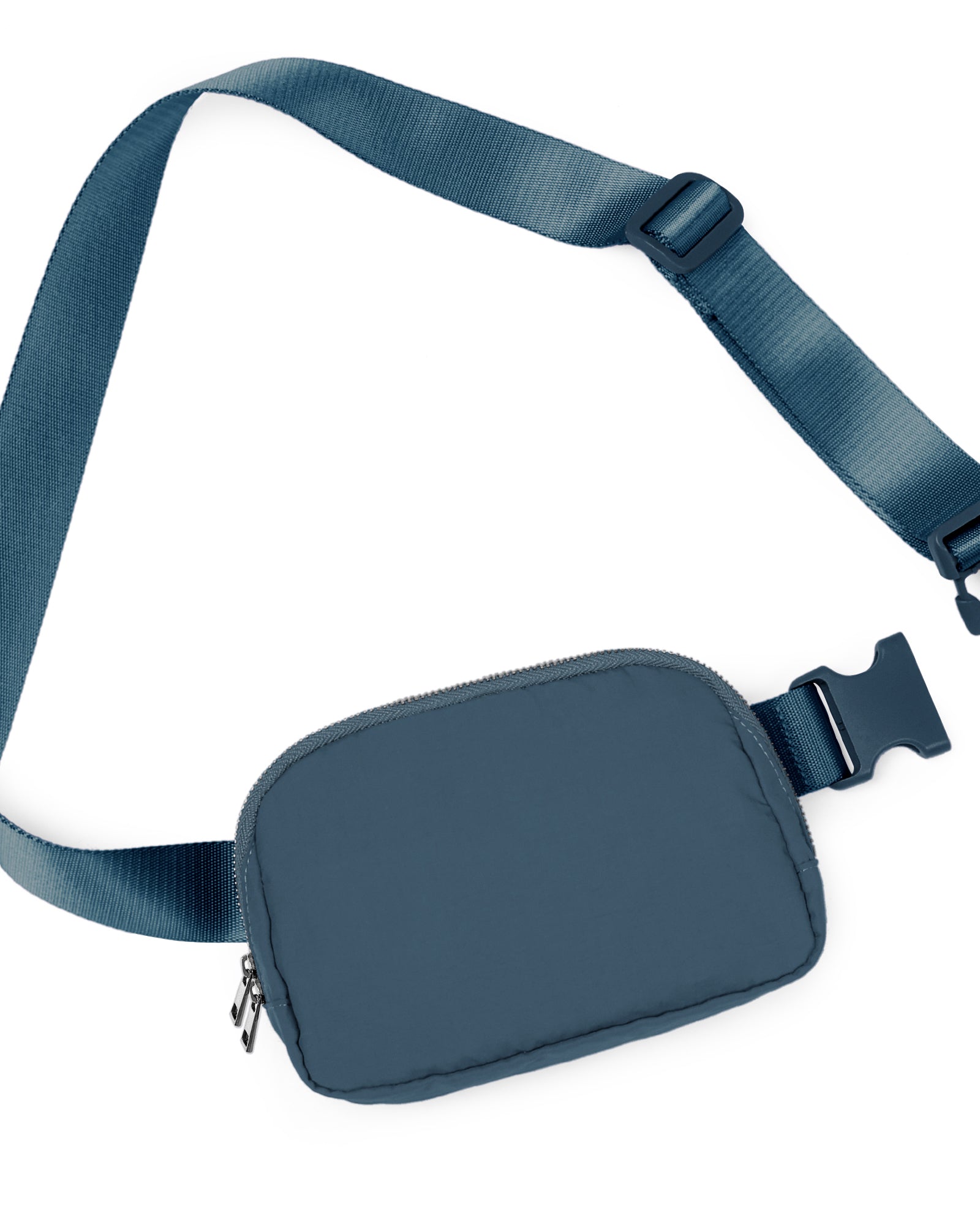Unisex Two-Way Zip Mini Belt Bag Blue 8" x 2" x 5.5" - ododos