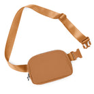 Unisex Two-Way Zip Mini Belt Bag Bronze 8" x 2" x 5.5" - ododos