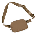 Unisex Two-Way Zip Mini Belt Bag Caramel 8" x 2" x 5.5" - ododos