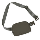 Unisex Two-Way Zip Mini Belt Bag Dark Umber 8" x 2" x 5.5" - ododos