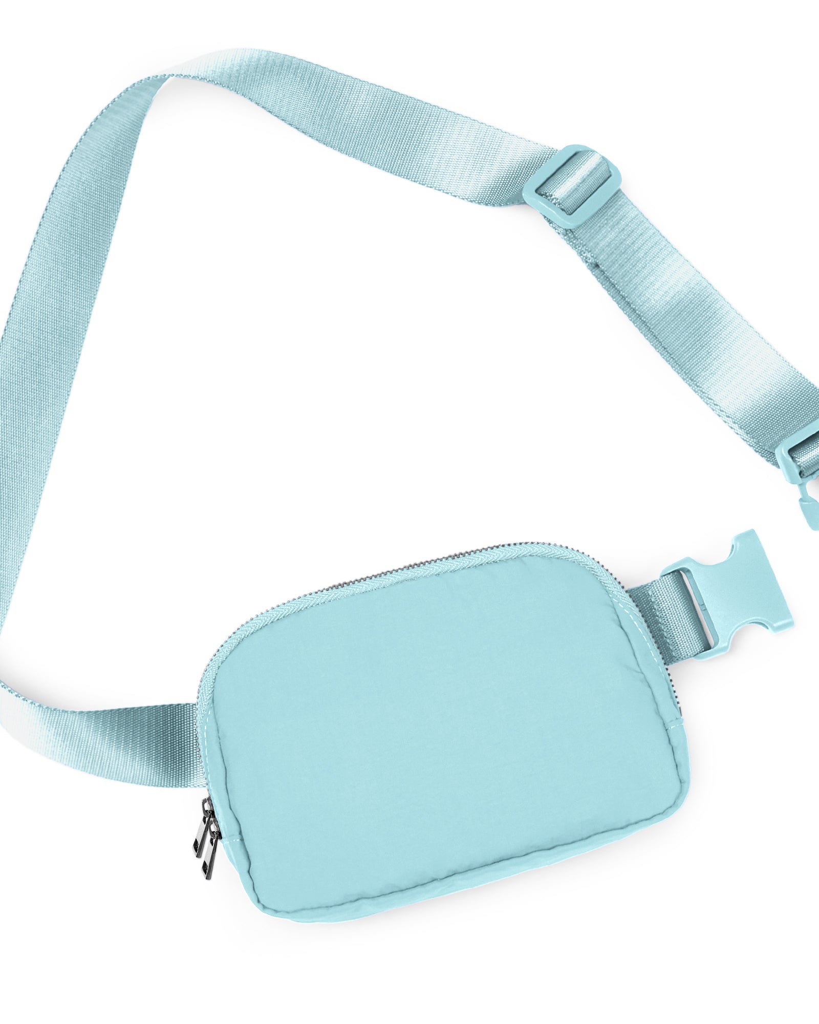 Unisex Two-Way Zip Mini Belt Bag Icing Blue 8" x 2" x 5.5" - ododos