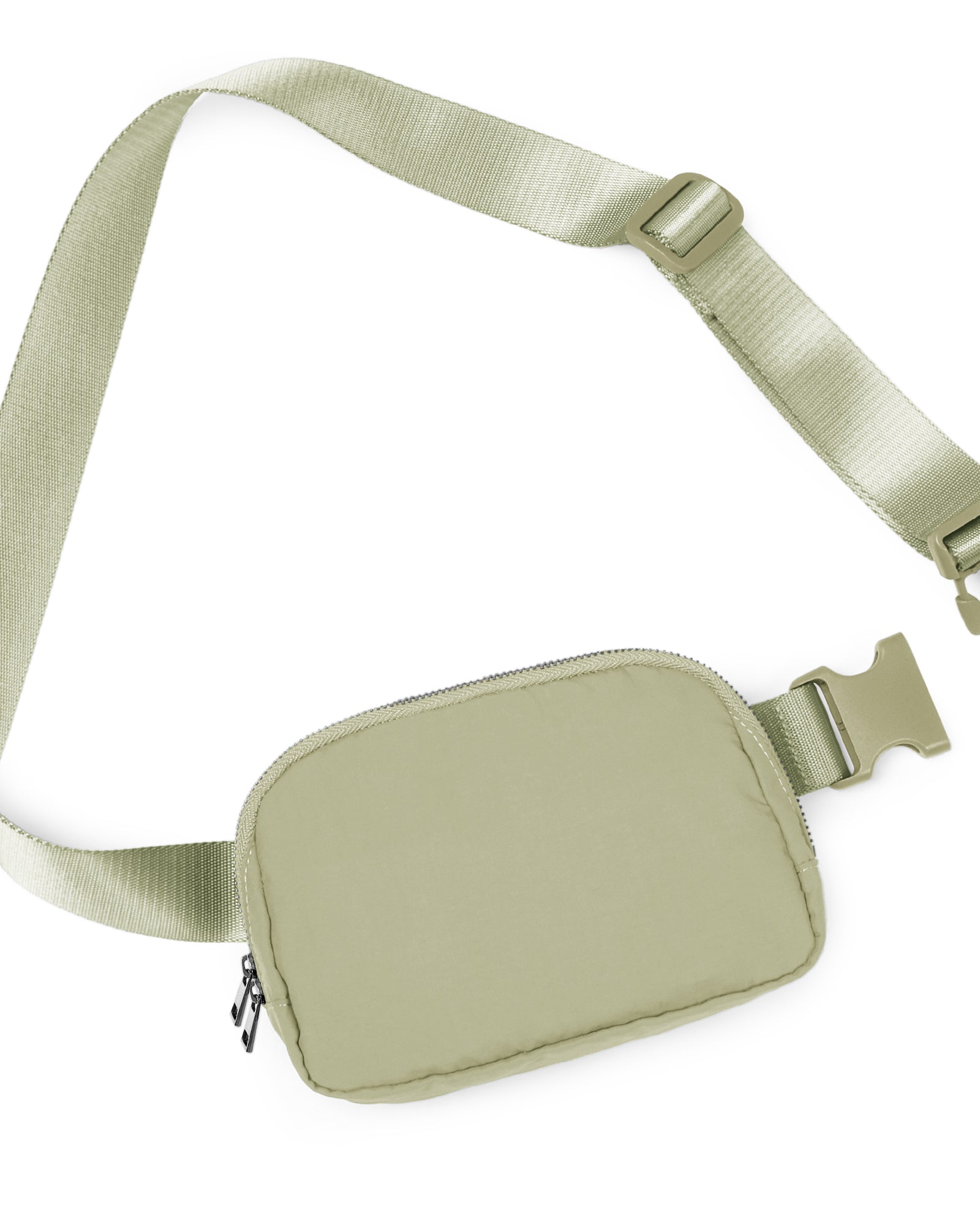 Unisex Two-Way Zip Mini Belt Bag Khaki Green 8" x 2" x 5.5" - ododos