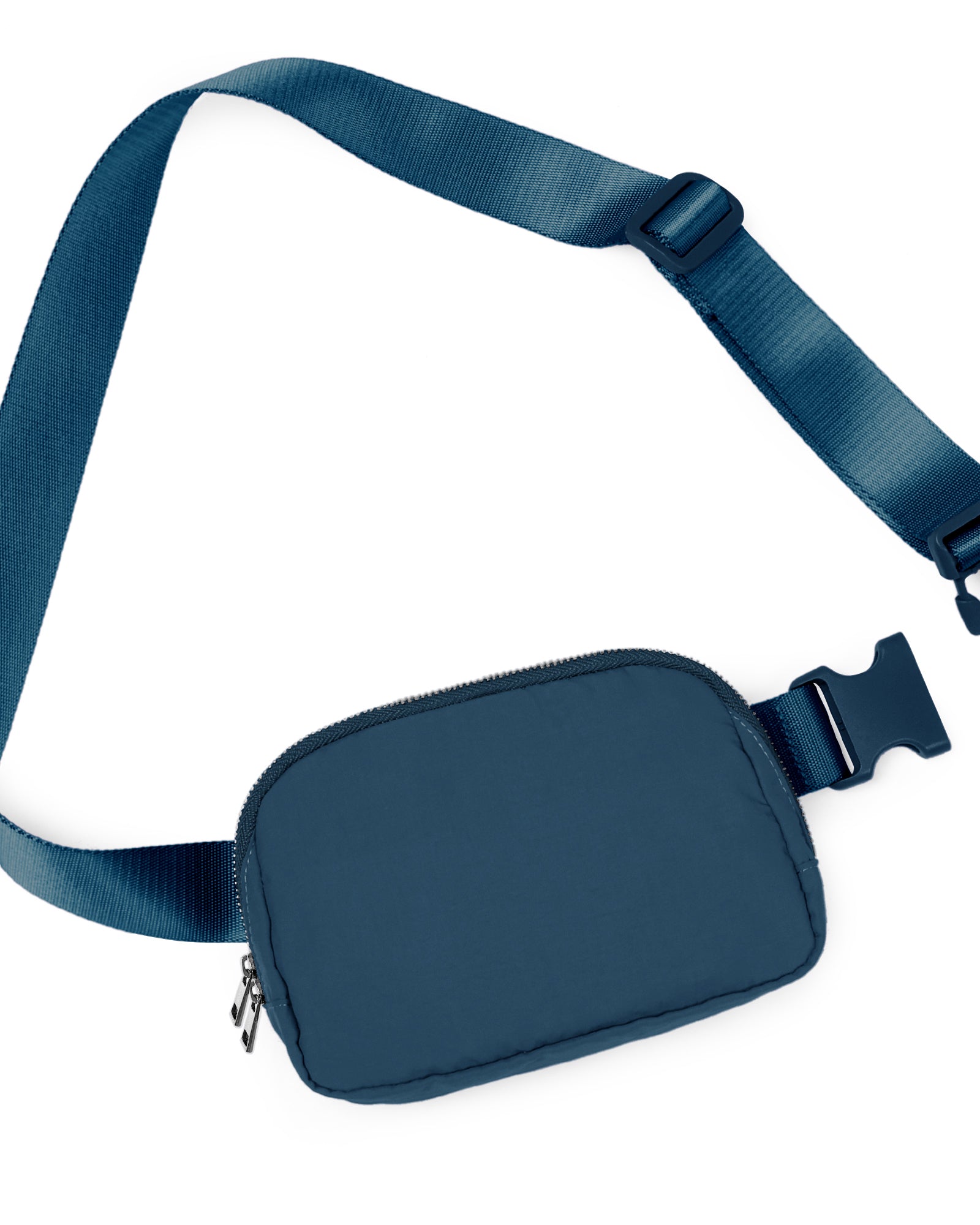 Unisex Two-Way Zip Mini Belt Bag Navy 8" x 2" x 5.5" - ododos