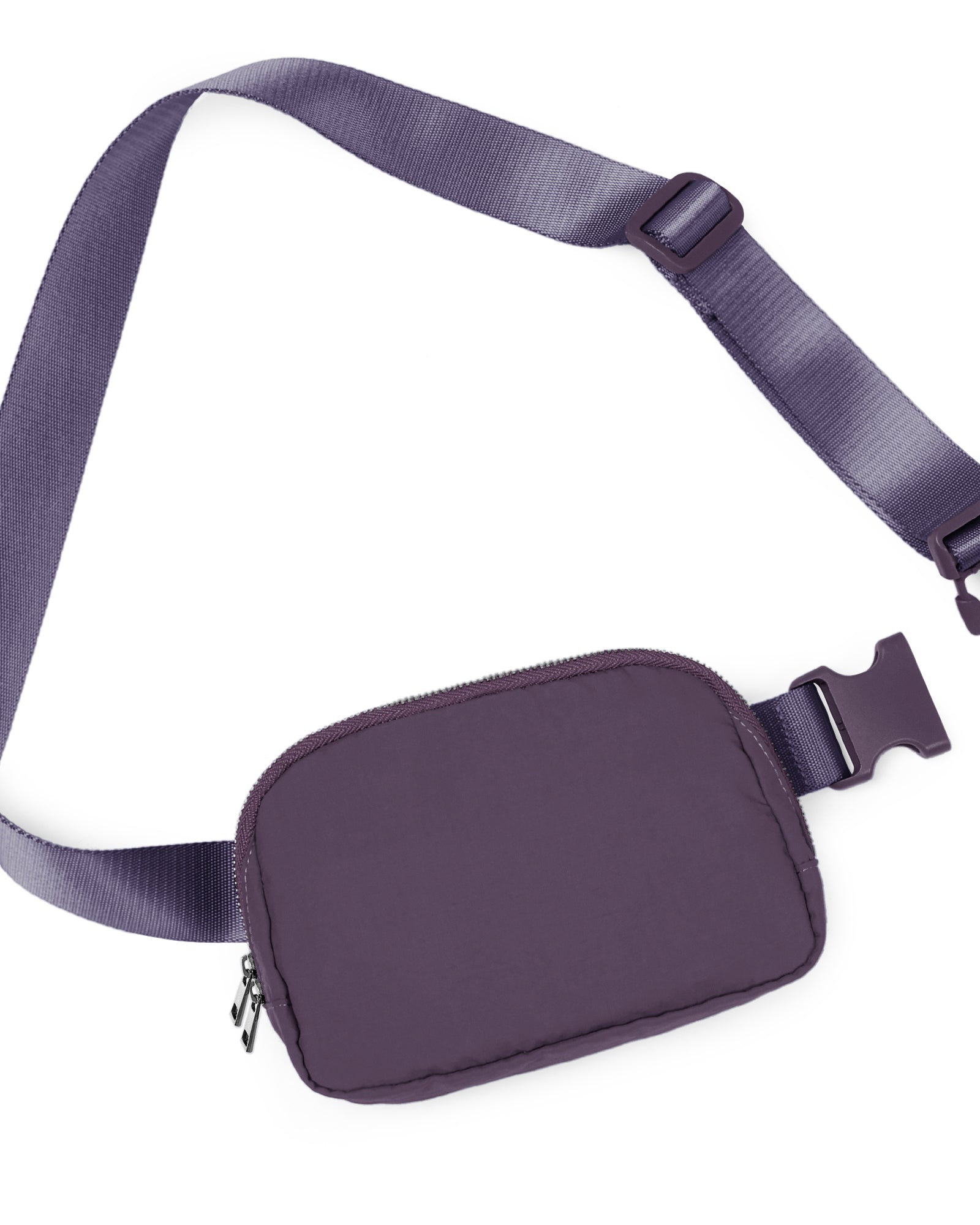 Unisex Two-Way Zip Mini Belt Bag Plum 8" x 2" x 5.5" - ododos