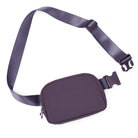 Unisex Two-Way Zip Mini Belt Bag Plum 8" x 2" x 5.5" - ododos